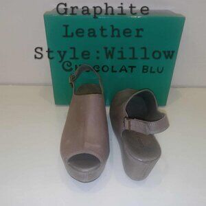Chocolat Blu style Willow Wedges (grey leather)